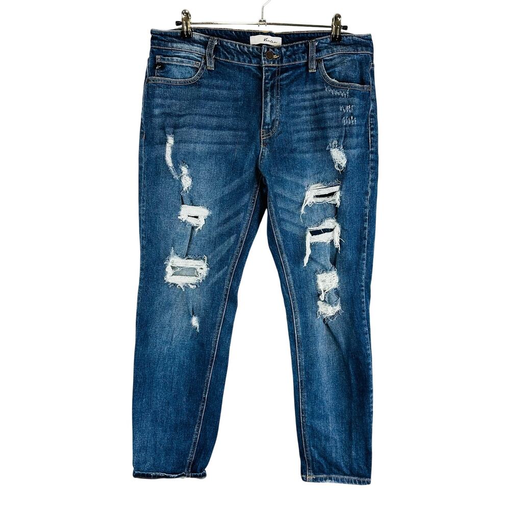 KanCan Womans Sz 15/31 Jeans Distressed Cotton Blend‎ Pockets Blue